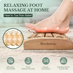 Brookstone Foot Massager Roller Plantar Fasciitis Pain Relief - Wooden Under Desk Feet Massage - Dual Manual Heel Massagers - Wood Rolling Acupressure Tool with Reflexology Guide - Gift for Men, Women