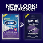 Dentek Floss Picks, X-Shaped Cross Flosser, Plaque Control Dental Floss Picks, 75 Count