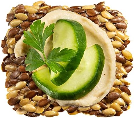 Flackers Organic Sea Salt Flaxseed Crackers, 5 Ounce 4-Pack, Gluten Free, Non GMO, Vegan, Keto Snack, 9g Fiber, 1g Net Carb