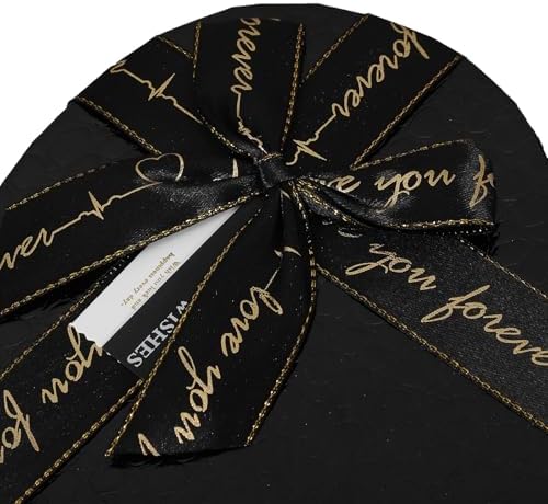 PRETYZOOM Heart Shaped Black Box with Bowknot Lid for Valentines Day Chocolate Candy Flower Packaging, Anniversary Present Box for Weddings and Birthdays