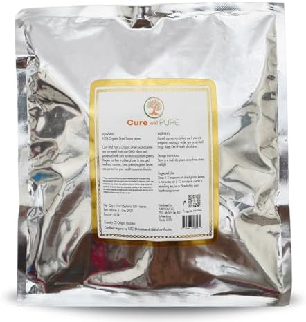 Cure Wid Pure 2oz/70+ Guava Leaves Organic, Non-GMO - Caffeine-Free Te de Hojas de Guayaba - Air-Dried,Hand-Picked,Additive,Sugar & Gluten-Free Guava Tea - 100% Natural Guava Leaf Tea