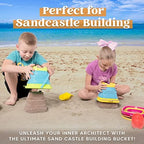 Sloosh 3 PCS Foldable Buckets with 3 Shovels Sand Water Bucket Sandbox Square Party in Summer Foldable Pail Silicone Collapsible Bucket Kids Beach Toys Travel (Yellow/Blue/Green)