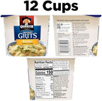 Quaker Instant Grits, Butter Flavor, Breakfast Cereal 1.48 Ounce (Pack of 12)