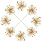 Gyufise 30Pcs Foil Firework Cupcake Toppers Happy Birthday Cake Toppers Sparkle Tinsel Flower Drink Stirrers Cocktail Food Fruit Toothpicks for Valentine's Day Party Supplies Gold