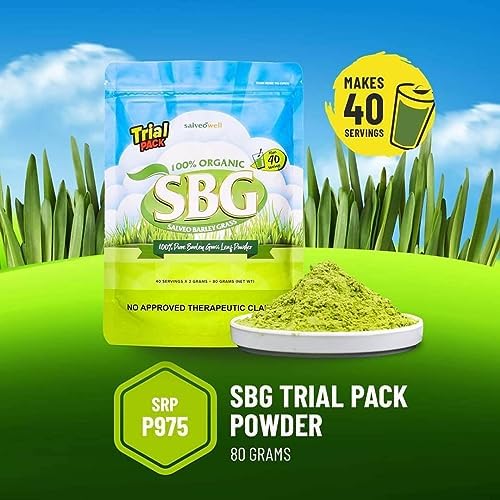 Salveo Barley Grass Powder in Trial Pack, 80grams, 100% Pure and Organic