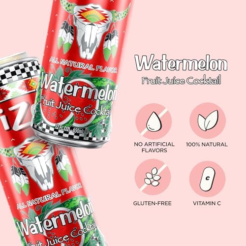AriZona Watermelon, Fruit Juice Cocktail - Big Can, 22 Fl Oz (Pack of 12)