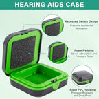 Hearing Aid Case Hard, Hearing aid Travel case, Hearing Aid Accessories with Cushioned Interior for 2 Hearing Aids, Waterproof Drop Resistance Storage Box(2.75 x 2 .75x 1.18in)