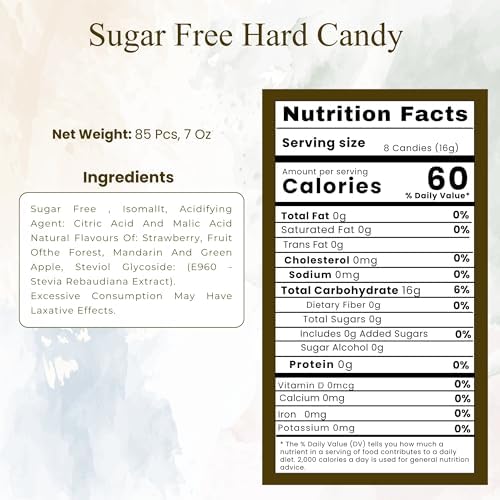 ANDY ANAND CHOCOLATIER Sugar Free & Gluten Free Hard Candy - Made in Italy Fruit Flavored Hard Candy Individually Wrapped Stevia Sweetened Candy Keto & Diabetic friendly Assorted Candy (85 Pcs, 7 Oz)