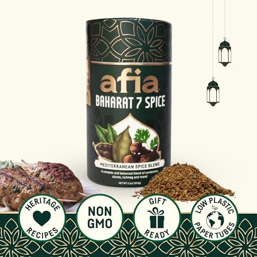 Afia - Baharat Spice Blend | Baharat 7 Spice Mix for Kofta, Kebab, Grilled Meat Seasoning | Premium Seasoning with Top Notes of Cinnamon and Clove (1pk, 2.1oz)