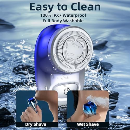 Mini Electric Shaver, Pocket Size Electric Shaver for Men Women, Rechargeable Easy One-Button, Portable Powerful Waterproof Razor for Travel Office Business Trip (1Pack)