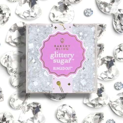 Bakery Bling™ Drenched in Diamonds Glittery Sugar™ - White & Silver Edible Glitter Sprinkles for Desserts & Drinks | Nut-Free, Kosher, Dairy-Free - 3 oz