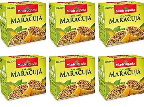 Passion Fruit Tea - 0.5 Oz (10 Tea Bags) | Cha Maracuja Madrugada - 15g - (Pack of 6)