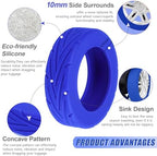 Upgrade Luggage Wheel Covers, 8pcs Suitcases Wheel Protector,Wear-Resistant, Anti-Noise, Silicone Protectors For 2-2.4"Luggage Spinner,Accessories for Travel (Blue)