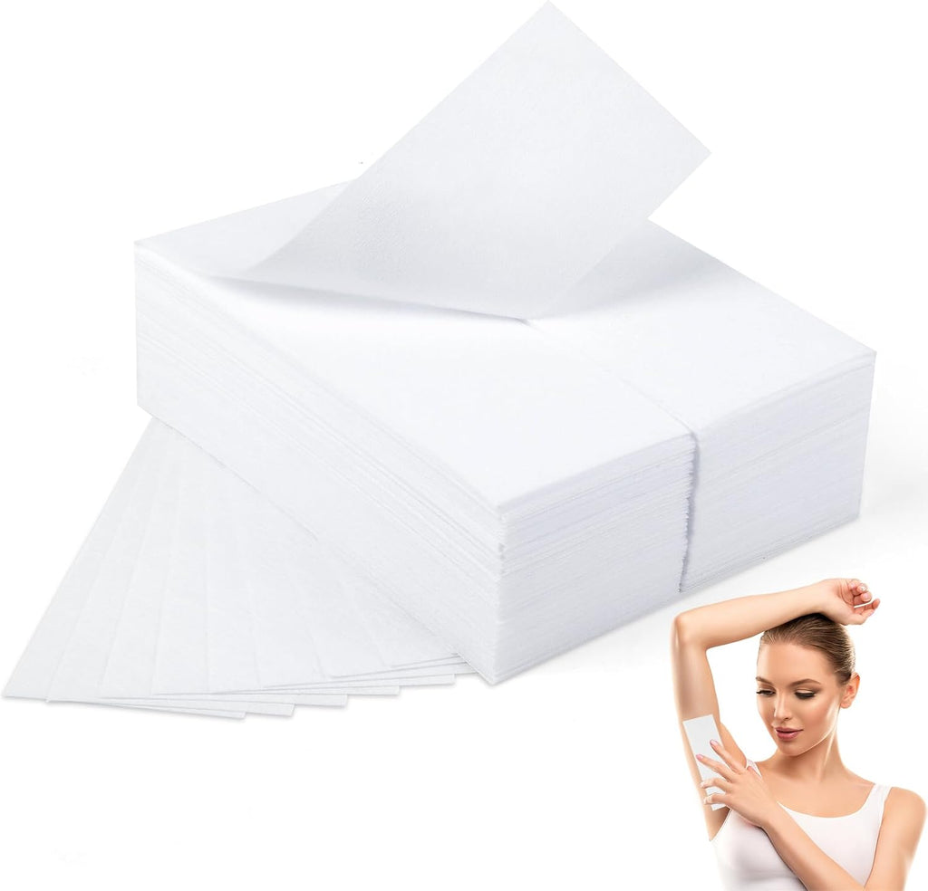 250 Pcs Large Non Woven Wax Strips for Hair Removal, 7.8''x 2.75'' Waxing Strips, Body and Facial Waxing Paper without Wax, Soft and Skin-friendly, for Face, Arms, Armpit, Chest, Back, Bikini, Leg