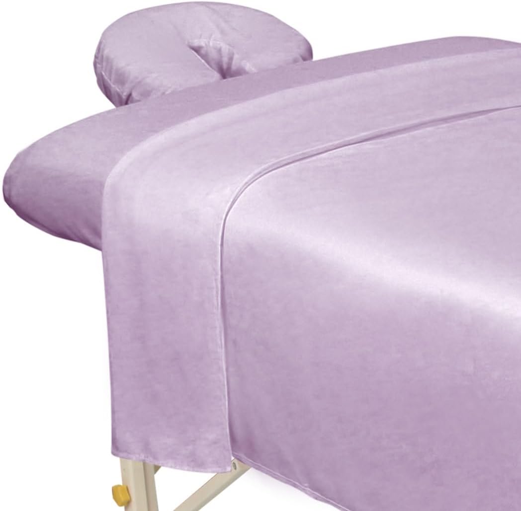 ForPro Premium Microfiber 3-Piece Massage Sheet Set, English Rose, Ultra-Light, Stain and Wrinkle-Resistant, Includes Flat and Fitted Sheet and Face Rest Cover