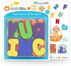 BabyBibi 36 PCS Stick-On Foam Letters & Numbers – Non-Toxic, BPA Free, No Mold Tub Toys – Colorful, Educational, Fun ABC Learning for Toddlers & Babies