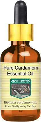 Pure Cardamom Essential Oil (Elettaria cardamomum) with Glass Dropper Steam Distilled 100ml (3.38 oz)