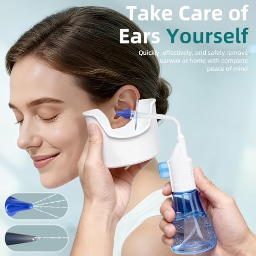 QISXROVY Ear Wax Removal Tool, Ear Cleaning Kit, Safe Ear Irrigation Flushing System for Adults & Kids, Large (50pcs accs), Transparent