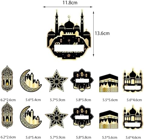 12Pcs Eid Mubarak Cupcake Toppers Moon Ramadan Kareem Happy Eid Cupcake Picks for Theme Party Cake Decorations Supplies