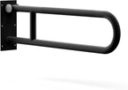 Swing Up Wall Mounted Grab Bar - 500 lbs Capacity Flip-Up Handicap Toilet Safety Rails for Seniors, Stainless Steel, Textured Grip, ADA Compliant Bathroom Grab Bar - 30" Length, Matte Black, Knurled