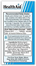 HealthAid Vitamin B12 (Cyanocobalamin) 1000ug - Prolong Release - 100 Tablets