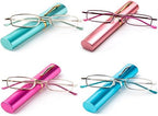 Ultra Slim Compact Unisex Light Weight Reading Glasses w/Portable Pocket Clip Aluminum Case