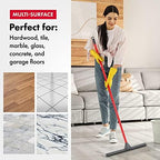 Tyroler Floor Squeegee for Concrete Floors, 17" Heavy Duty Squeegee for Floor, Squeegees Broom for Floors with 55" 4 Part Handle Perfect for Tiles, Marble, Garage, Deck, Patio, Bathroom, Shower