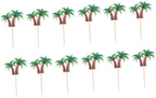12pcs Coconut Tree Cake Topper Beautiful Fruit Dessert Decor for Birthday Party and Festival Celebrations Creative Cake Decoration and Ice