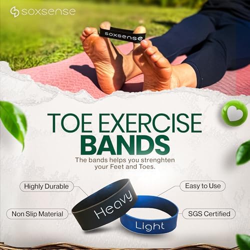 Soxsense Toe Stretcher Bands - Toe Spacers for Bunion Correction, Hallux Valgus Corrector, Foot Stretcher Resistance Band for Bunion Relief 2 PCS
