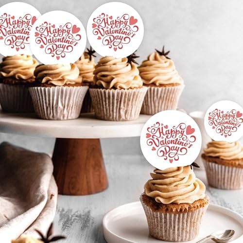 40Pcs Edible Valentines Day Cupcake Toppers Sweet Love Be Mine Valentines Cupcake Valentine Cake Topper for Wedding Valentine's Theme Party Cake Decoration Supplies