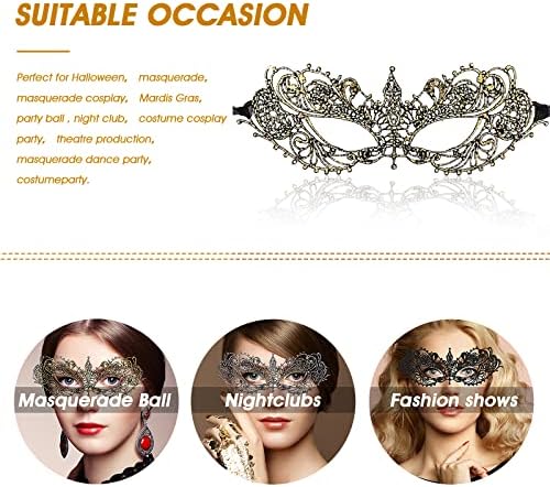 3 Pcs Adult Masquerade Mask Mysterious Fun Lace Masks for Couples Women Man Lace Headpiece Disguise for Costumes