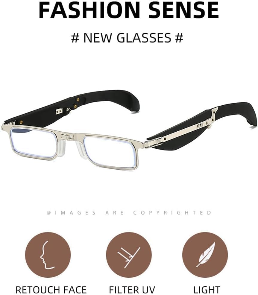 Foldable Anti-Blue Light Reading Glasses with Case, Anti Eyestrain Portable Foldable Reading Glasses
