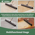 Eyliden Floor Squeegee for Water Removal, 17" EVA Dual-Layer Blade Dries Floors in One Pass, Long Handle, Scratch-Free Water Sweeper for Kitchen, Bathroom, Tile & Hardwood Floors