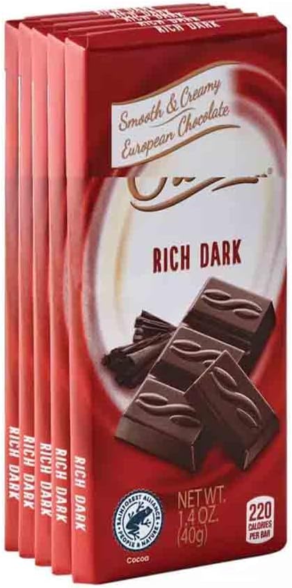 Dark Chocolate Bars, Individually Wrapped Candy, Imported German Snack Snacking Food Dessert Gift Gluten Free Easter Basket Stuffer Treat, 5 Pack Mini Choceur Bars,1.4oz Each