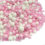 Sprinkles Edible Pink White Pearl Sugar Sprinkles Candy 142g/5.01oz Mix Size Pink White Pearls Baking Cupcake Toppers Cookie Ice Cream Decorations for Wedding Parties Valentines Day