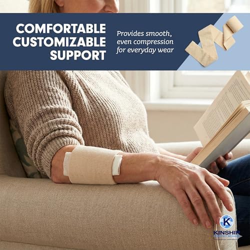 KinGrip Tubular Elastic Support Bandages by Kinship Comfort Brands Tubular Bandage Protects Fragile Skin Latex-Free Wound Care for Edema and Lymphedema Support | Made in USA | Size B 2.5”x11 Yards
