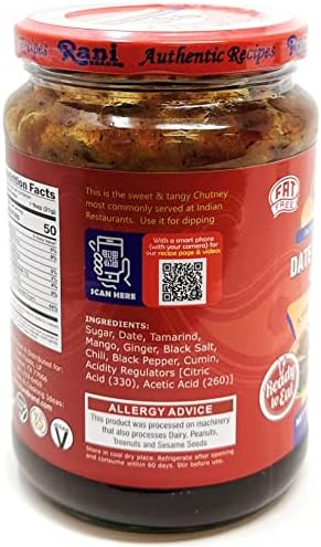 Rani Dates & Tamarind (Imli) Chutney 26.5oz (750g) Glass Jar, Ready to eat, Vegan ~ Gluten Free | NON-GMO | Kosher | No Colors | Indian Origin