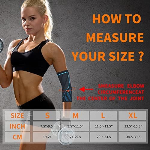 Arm & Elbow Compression Sleeve(1 Pair)，Tennis Elbow Braces for Tendonitis and Tennis Elbow，Arm Guards Supports golfer ，tennis elbow relief for women & men,elbow sleeve for weightlifting