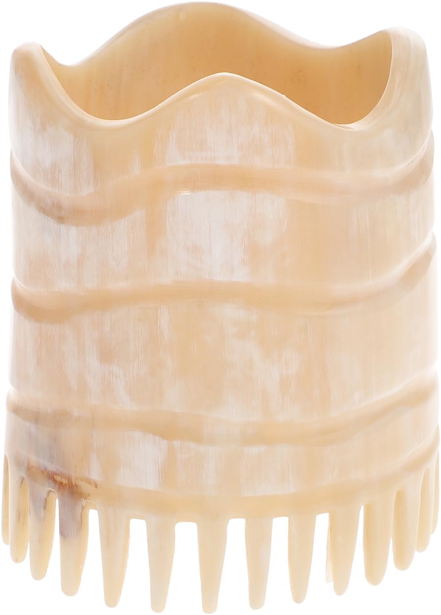 Yak Horn Massage Comb Fine Teeth Hair Cleaning Shampoo Brush Scalp Massager Lightweight Portable Hair Care Tool for Stress Relief and Blood Circulation