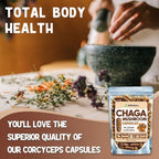 XPRS Nutra Chaga Mushroom Capsules - Premium Chaga Mushrooms Capsules- Encapsulated Chaga Mushroom Powder for an Immunity Boost - Vegan Friendly Superfood for Chaga Tea and Beverages - 180 Count