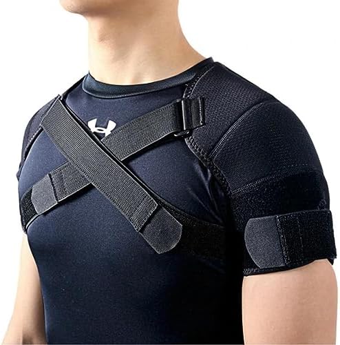 Double Shoulder Support Shoulder Wrap Protector Shoulder Strap Brace, Adjustable Shoulder Support Brace, Shoulder Support for Pain Relief & Injury Preventio for Men and Women