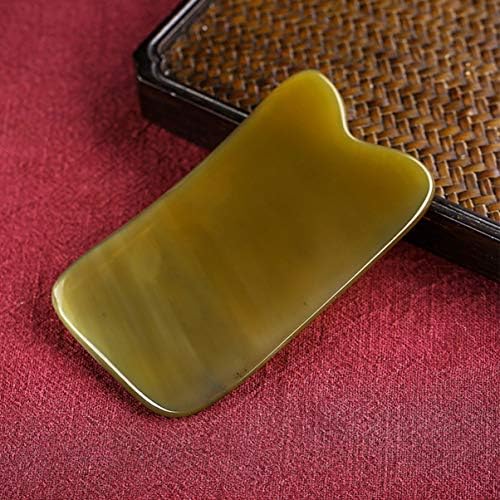 HEALLILY 2Pcs Ox Horn Massage Board Set Multi-Use Trigger Point Massage Tool for Neck Shoulder Facial Gua Sha Scraping Therapy