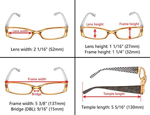 Eyekepper 5 Pairs Polka Dots Pattern Design Reading Glasses for Women Reading Inlcude Reader Sunglasses +0.50 Reading Eyeglasses