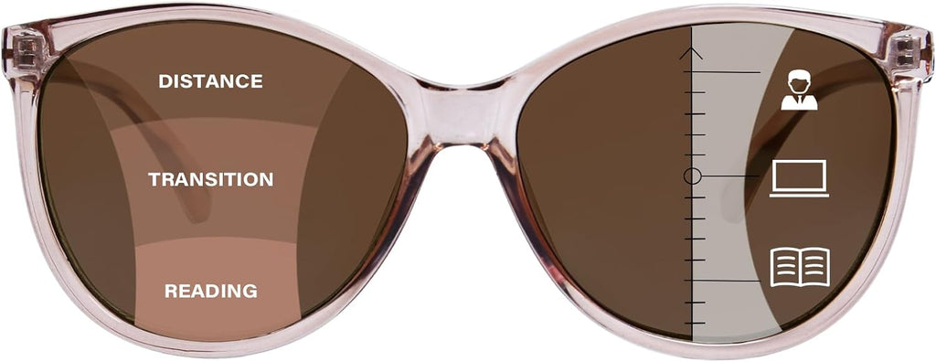 Progressive Multifocal Sunglasses for Women Men, Multifocus Sun Readers Outdoor Reading Sunglasses Women's with UV400