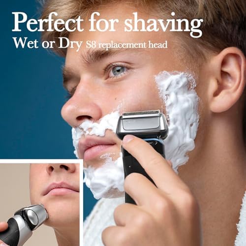 Series 8 Wet and Dry Replacement Heads for all S8 Razors, 83M Shaver Head With Smooth and Close Shaving, No Pulliing.