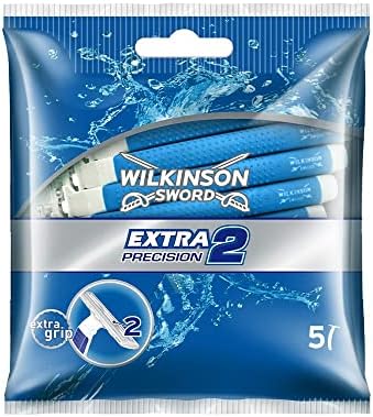 Wilkinson Sword Extra Precision 2 Disposable Razors, 5 Count (Same As Schick Slim Twin Disposables) (Pack of 2)