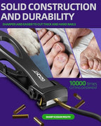 SZQHT Ultra Wide Jaw Opening Nail Clippers Set, Toenail Clippers for Thick Nails, Heavy Duty Nail Cutter, Stainless Steel Toe Nail Clippers for Seniors, Men & Women Manicure,Pedicure,Big(Black)