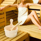 4L Sauna Barrel with Ladle, Essential SPA Tool for Steaming and Bathing, Wood