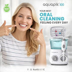 Bostontech® Water Flosser Deep Oral Cleaning with Electric Power Oral irrigator with 10 Adjustable Pressure Levels 9 Nozzles Includes Special Nasal tip 600 ml Tank Ideal for Gums Braces Implants