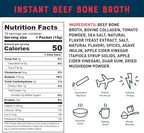 Bare Bones Beef Bone Broth Instant Powdered Mix Packets | 5g Collagen | 10g Protein | Keto & Paleo Friendly | No Artificial Flavors | Rich Savory on-the-go 16 Pack